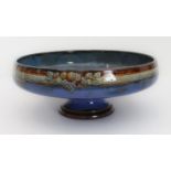 A fine early 20th century Royal Doulton stoneware comport of circular form: mottled blue interior