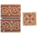 A pair of 19th century Minton & Co. encaustic tiles with designs after A.W.N. Pugin, impressed marks