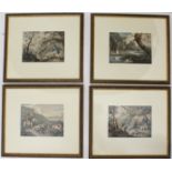 A set of four 19th century hand-coloured shooting prints probably after Henry Thomas Alken (12.3 x