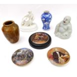 Seven assorted ceramics to include: 1. an early 20th century Royal Doulton glazed stoneware vase,