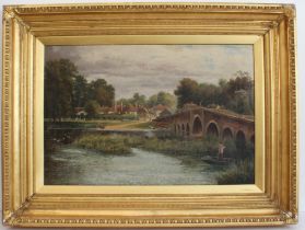 Octavius Thomas Clark (British 1850-1921) Sonning Bridge and Church on the Thames near Reading’