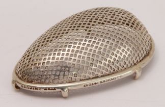 An unusual silver Coopers 'Unicus' patent clip-on-spoon tea-infuser, hallmarked Birmingham 1894.