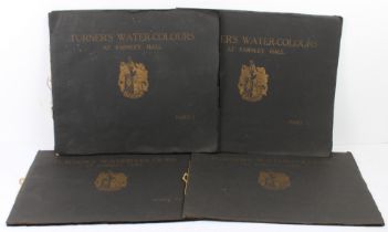 Four folios with colour plates (Part 1,2, 5 and 6) 'Turner's Water-Colours at Farnley Hall, text