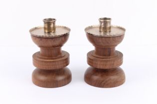 A interesting pair of early 20th century Arts and Crafts hallmarked silver mounted and rosewood
