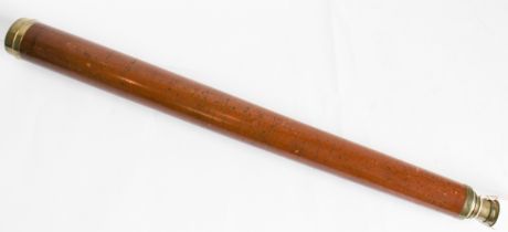 A 19th century mahogany and brass-mounted single drawer telescope (64.5cm)
