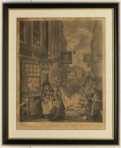 After William Hogarth ‘Four Times of Day’ 1738 Set of four engravings ‘Morning’, ‘Noon’, ‘Evening’