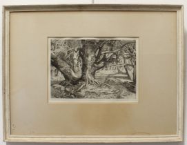 Charles Chaplin (1907-1987) - 'Forest Glade', monochrome etching; titled, signed 'Chas Chaplin'