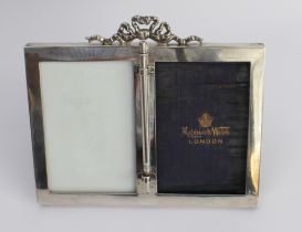An unusual Edwardian silver combination photo frame and aide memoire: Mappin & Webb, London 1904,
