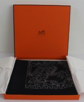 A Hermès limited edition silk twill scarf 'Axis Mundi' designed by Christine Henry to commemorate