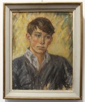 British School (mid-20th century) 'Portrait of a young man' pastel on tinted paper, indistinctly
