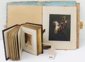 An early to mid 19th century folio of engravings and a 19th century photograph album: 1. The gilt-
