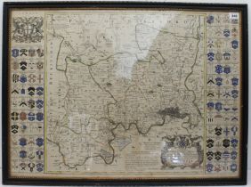 R.W. Seale 'Middlesex and All the Free Companies of London' 18th century hand-coloured map engraving