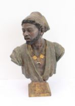 A late 19th to early 20th century naturalistically modelled Goldscheider terracotta bust - bearded