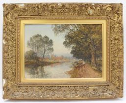 ALFRED DAWSON (British, act.1858-1922) - 'Isleworth', oil on panel, signed and dated 'Oct. 1879'