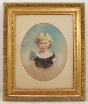 Henry George Fanner (British 1826- c. 1892) Portrait of a young curly-blonde haired child, head