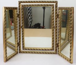 A triple-plate gilt dressing-table mirror