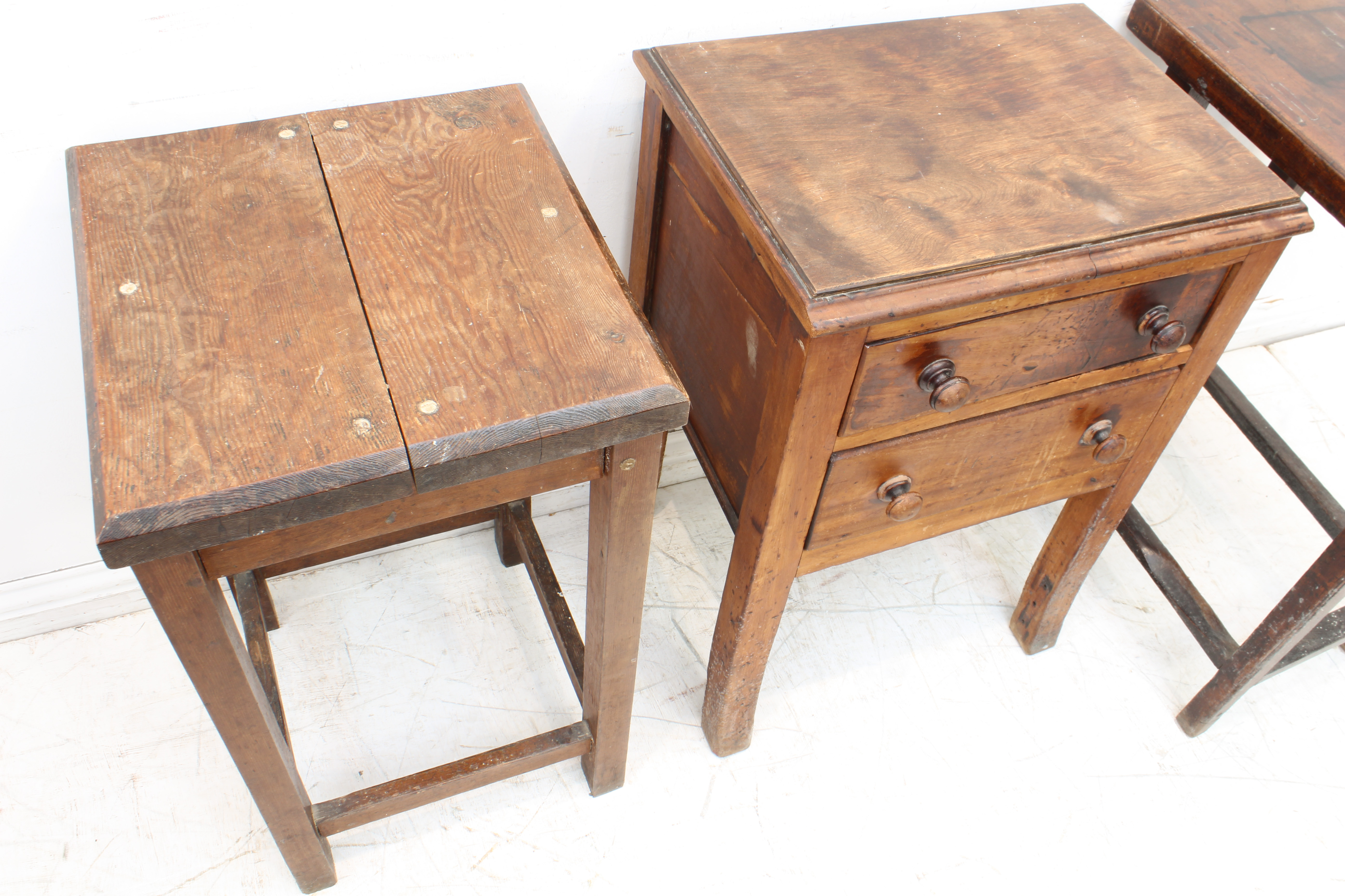 A group of three: - an early 19th century George III period mahogany topped rectangular occasional - Image 2 of 3