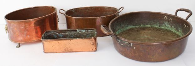 To be sold on behalf of Sue Ryder Care: 1. a 19th century copper preserve pan - with twin