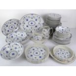 An extensive part-dinner service of Denmark pattern dinner ware by Johnson Bros., Furnivals and