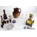 A collection of 19th and early 20th century ceramics and glass - including a large Doulton Lambeth