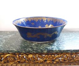 A large Bishop & Stonier Pottery bowl - early 20th century, painted in gilt in the Orientalist taste