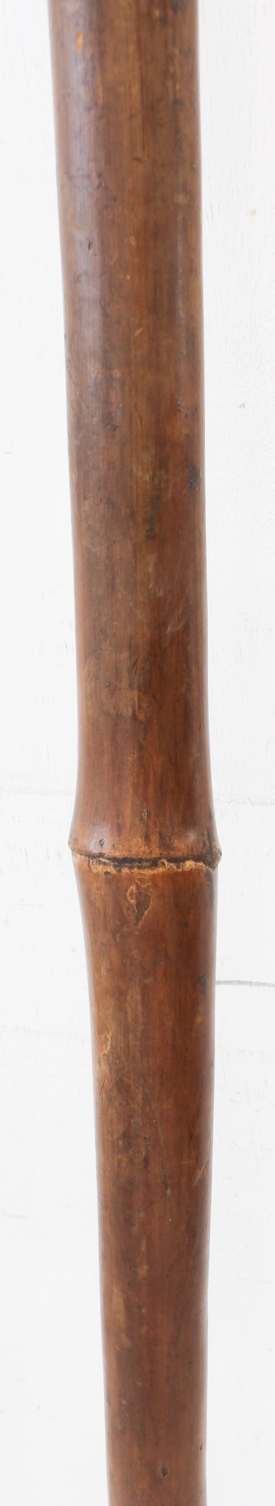 An unusual late 19th or early 20th century Chinese elm and iron-mounted chilli scraper: the bamboo - Image 2 of 5