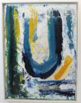Bryony L? abstract oil and wax on canvas (105.5 x 85.5 cm)