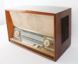 A German Saba Freudenstadt II Stereo radio - c.1962, FM/AM/LW, with piano finish wooden case and