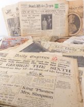 A quantity of vintage newspapers and magazines, mostly Royal related, 1920s-50s - most covering