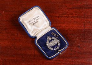A rare silver and enamel Royal Tank Regiment sweetheart badge - set with paste stones, with