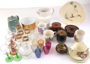 A collection of retro and vintage china and glass ware - 1930s-70s, including Hornsea, Prinknash,