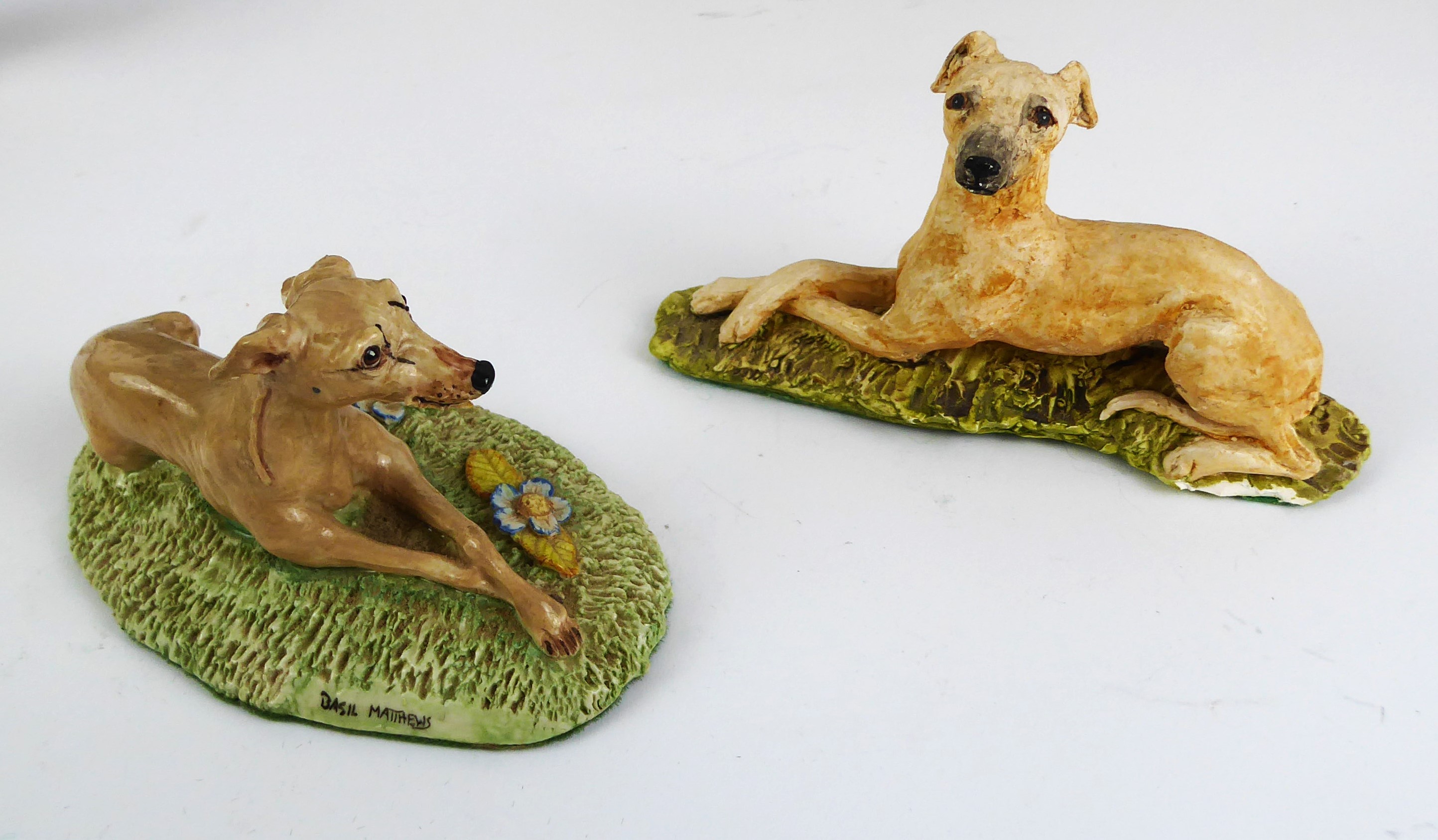A collection of pottery and resin figurines of whippets and other dogs - including a boxed Border - Image 3 of 17