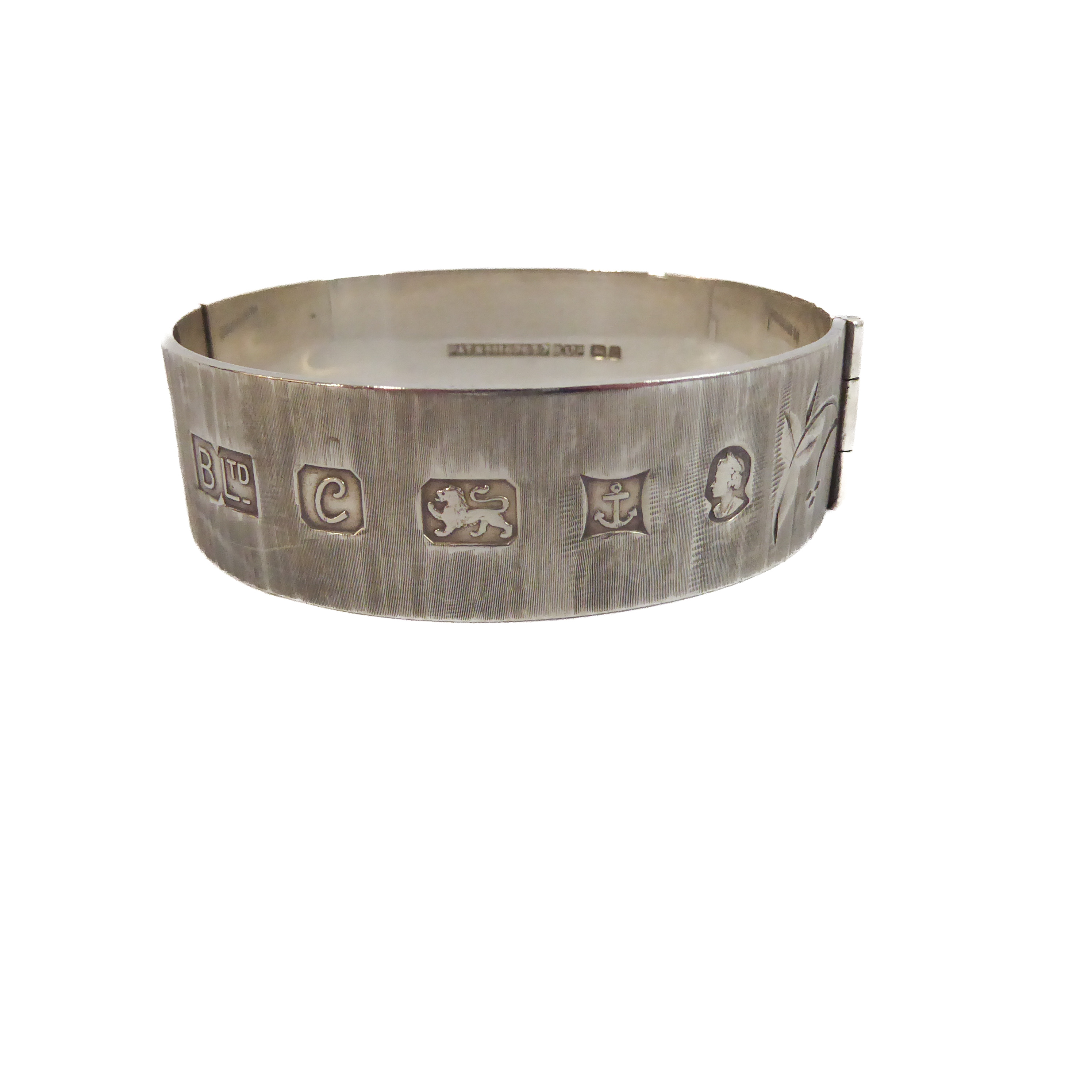 A heavy silver bangle with hallmarks for Birmingham 1970. - Image 2 of 4