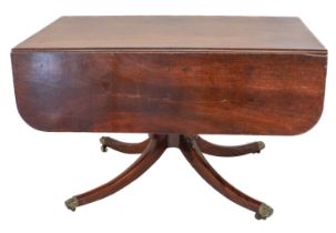 An early 19th century George IV period heavy mahogany (probably Cuban or Honduras) Pembroke table: