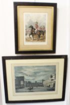 Two mid-19th century Life Guards hand-coloured engravings: 1. After Joseph Nash  'The Quadrangle,