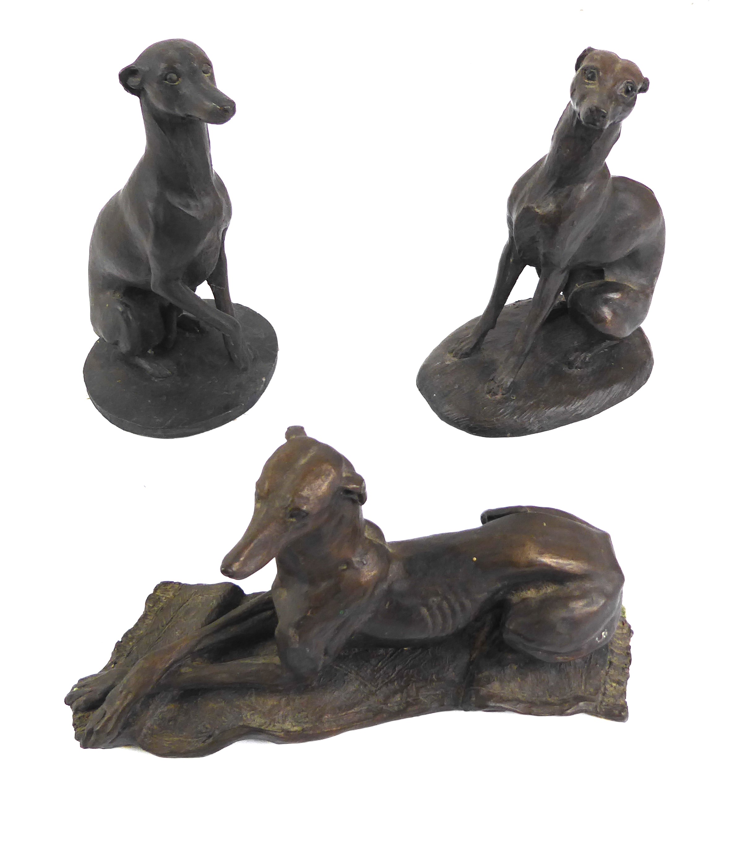 A collection of pottery and resin figurines of whippets and other dogs - including a boxed Border - Image 5 of 17