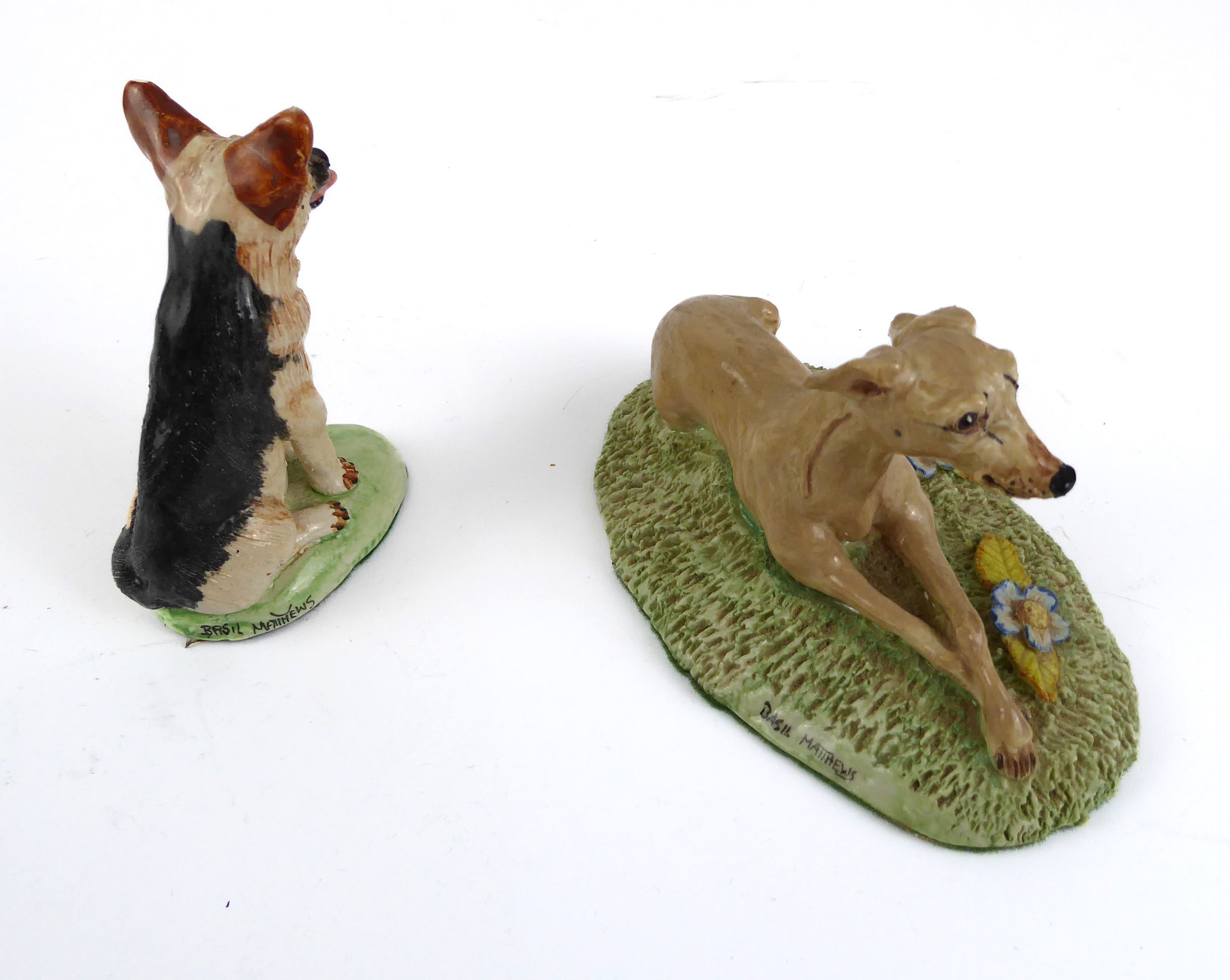 A collection of pottery and resin figurines of whippets and other dogs - including a boxed Border - Image 8 of 17