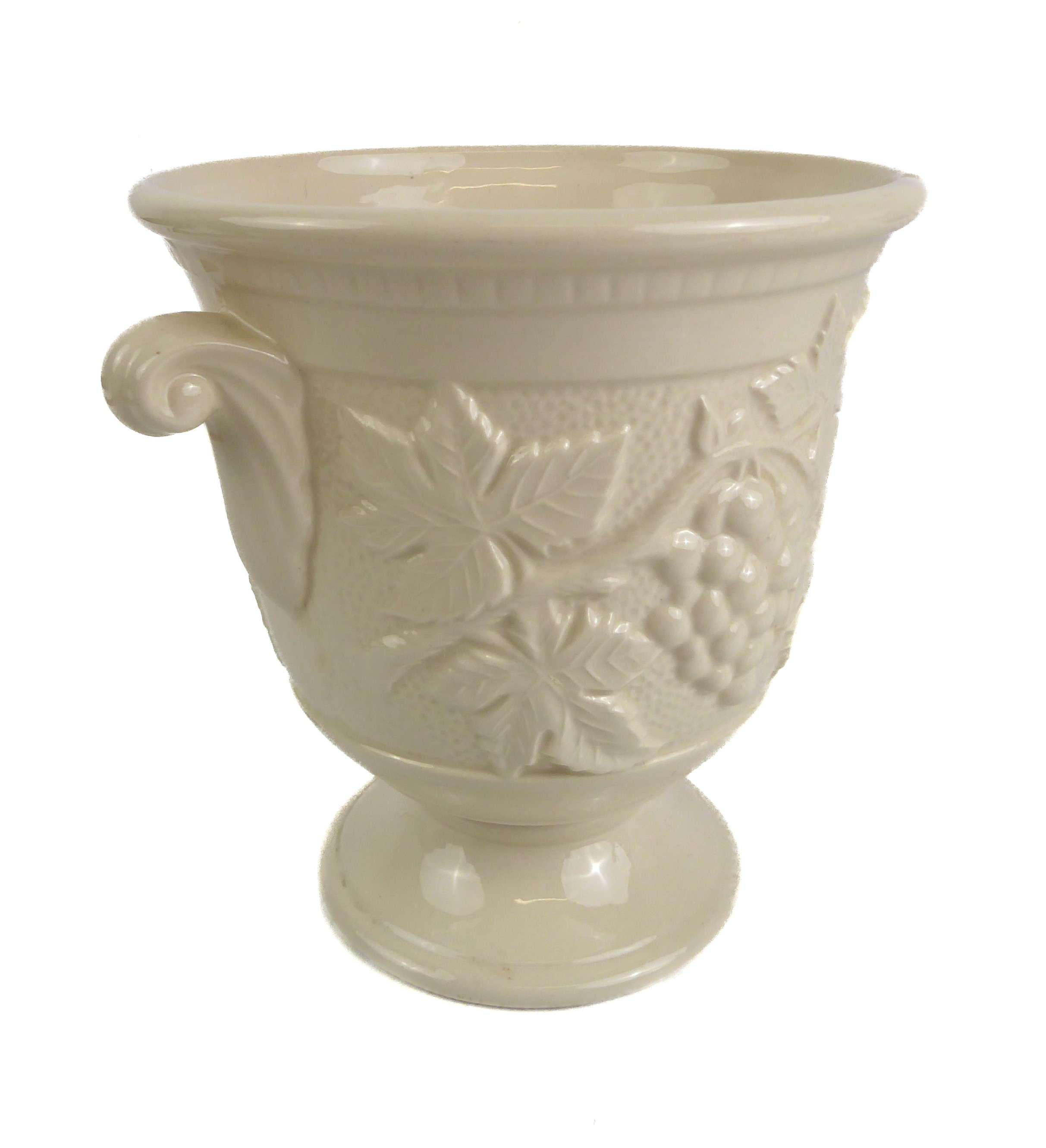 A Wedgwood 18th century style creamware dolphin candle holder - late 20th century, printed and - Image 4 of 7