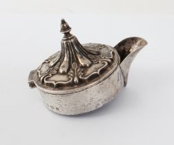 A late-Victorian silver claret jug mount - maker T.W.&S., Birmingham 1900, with Art Nouveau style