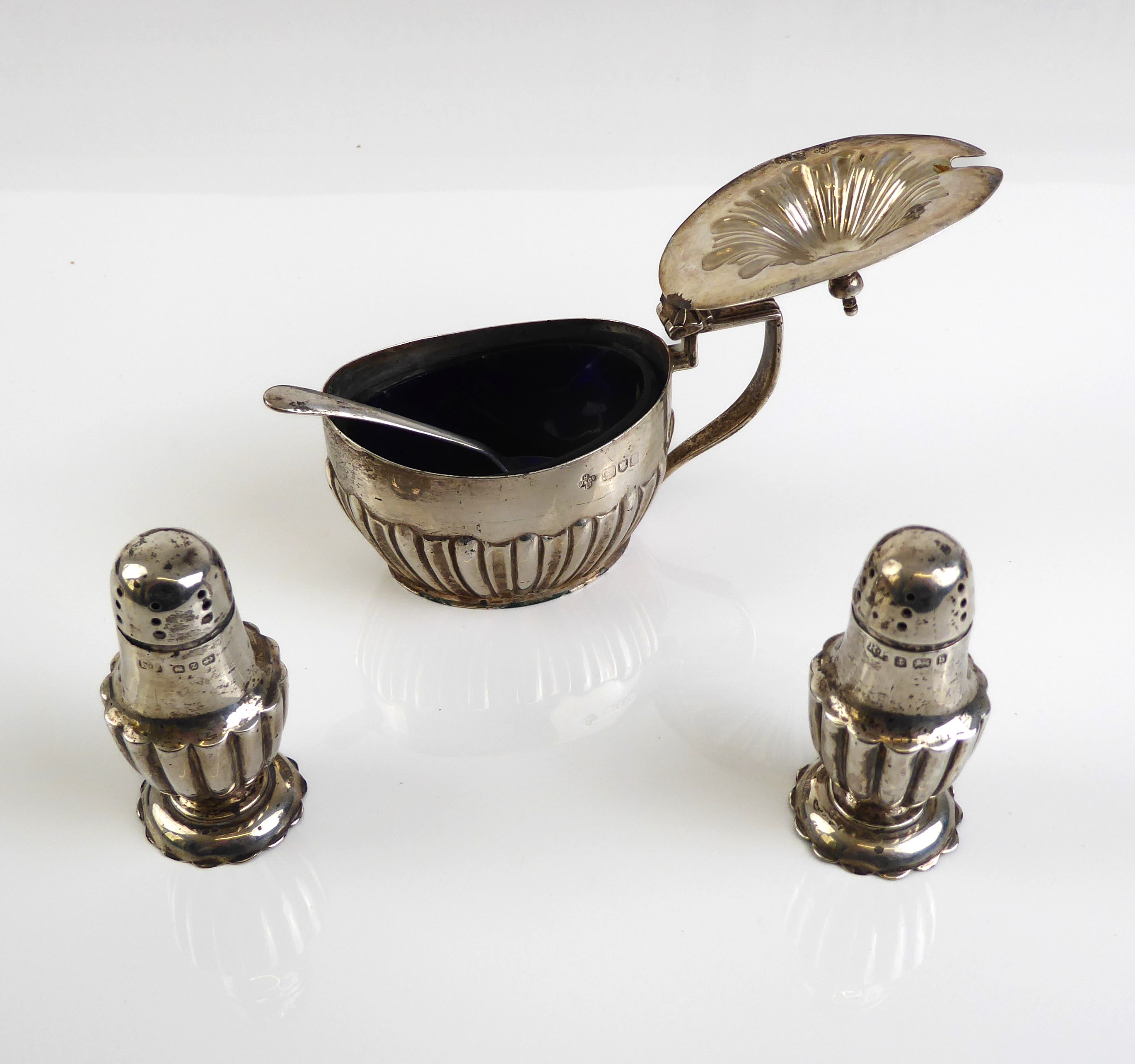 A small group of silver - comprising a late-Victorian oval lidded mustard with half-gadrooned - Image 8 of 8