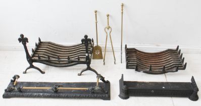 Fireside wares comprising: - two fire kerbs (one 98.5 x 21 cm); - an early 20th century three-