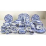 An extensive Spode blue and white Italian pattern dinner service - late 20th century, black-