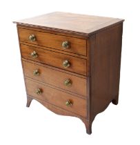 A converted George III period mahogany chest (now with hinged drop front and later compartmentalised
