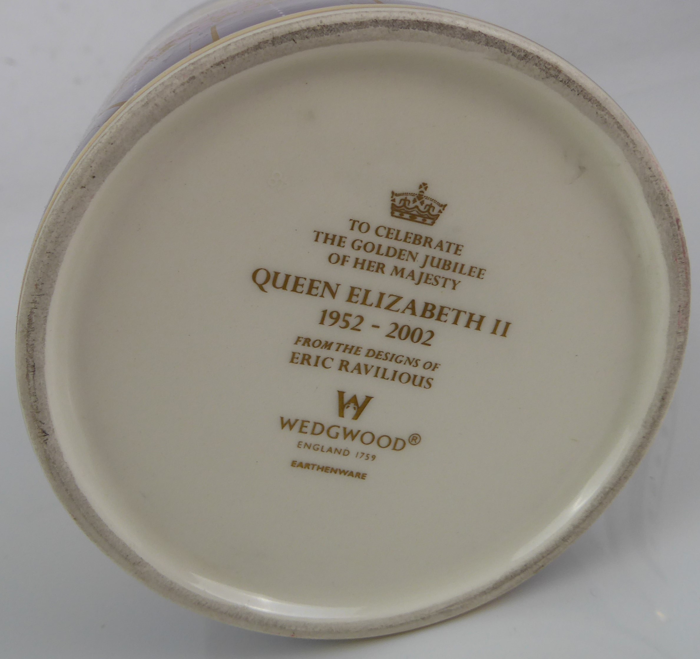 Two large tankards: 1. Wedgwood Golden Jubilee with a design after Eric Ravilious. 2. 25th Royal - Image 8 of 9