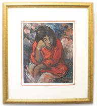 Portrait of a seated lady Gouache, dated '95 and indistinctly signed (l.r.) 46.5 x 38 cm (Gilt frame