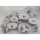 A Royal Worcester Shelton Orchard part dinner service - comprising eight 10in. dinner plates;