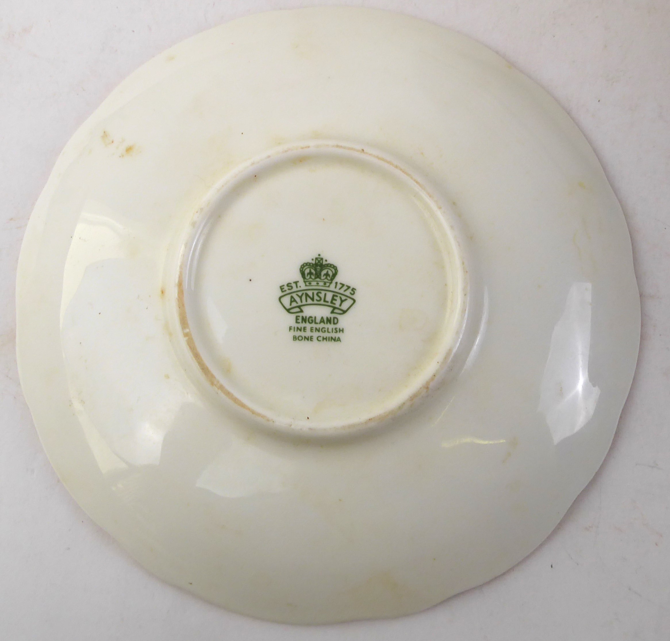 An Aynsley bone china part-tea service decorated with pink roses - green printed factory marks, - Image 3 of 3