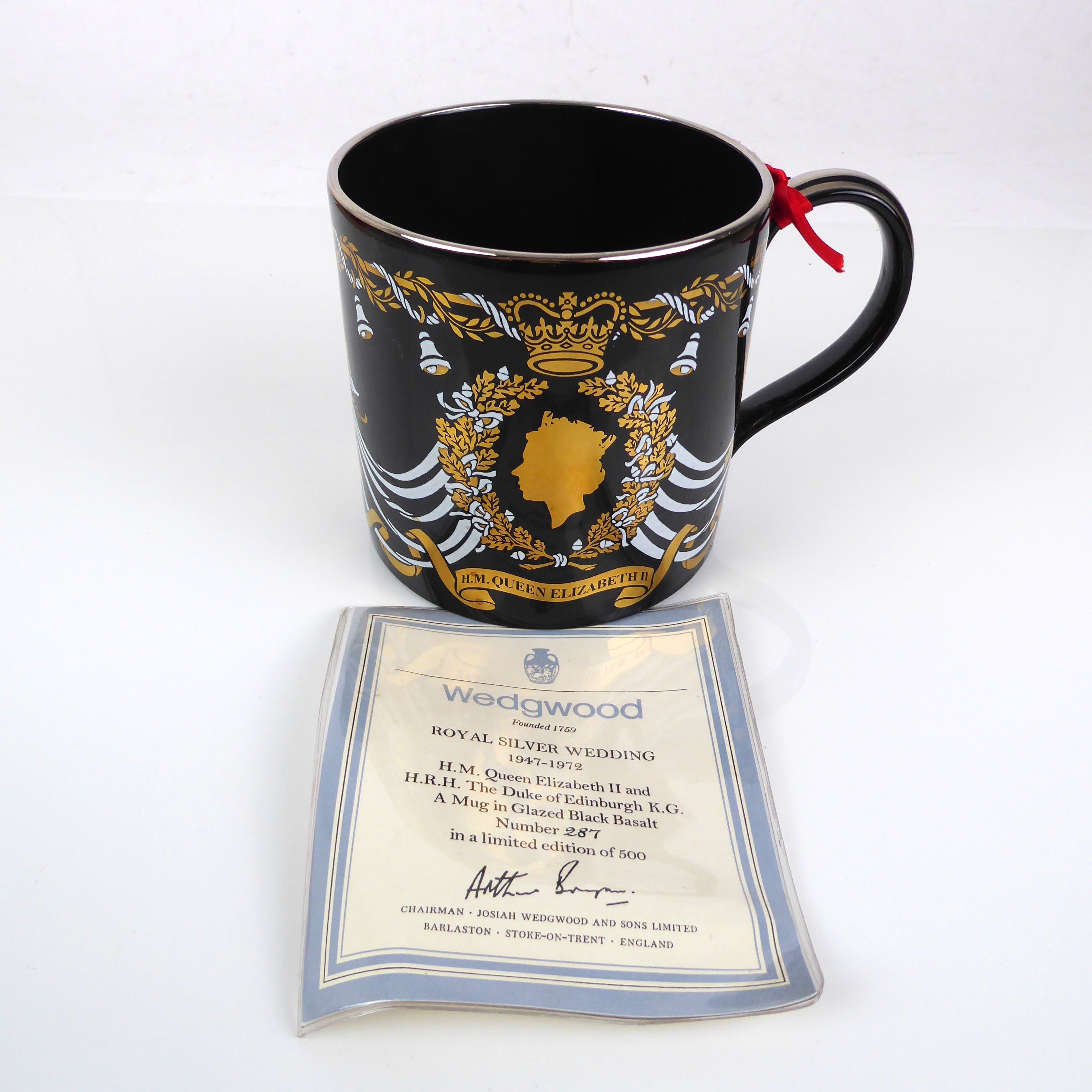 Two large tankards: 1. Wedgwood Golden Jubilee with a design after Eric Ravilious. 2. 25th Royal - Image 2 of 9