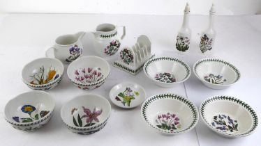 A group of Portmeirion The Botanic Garden pattern dinner ware - including a toastrack, a pair of oil