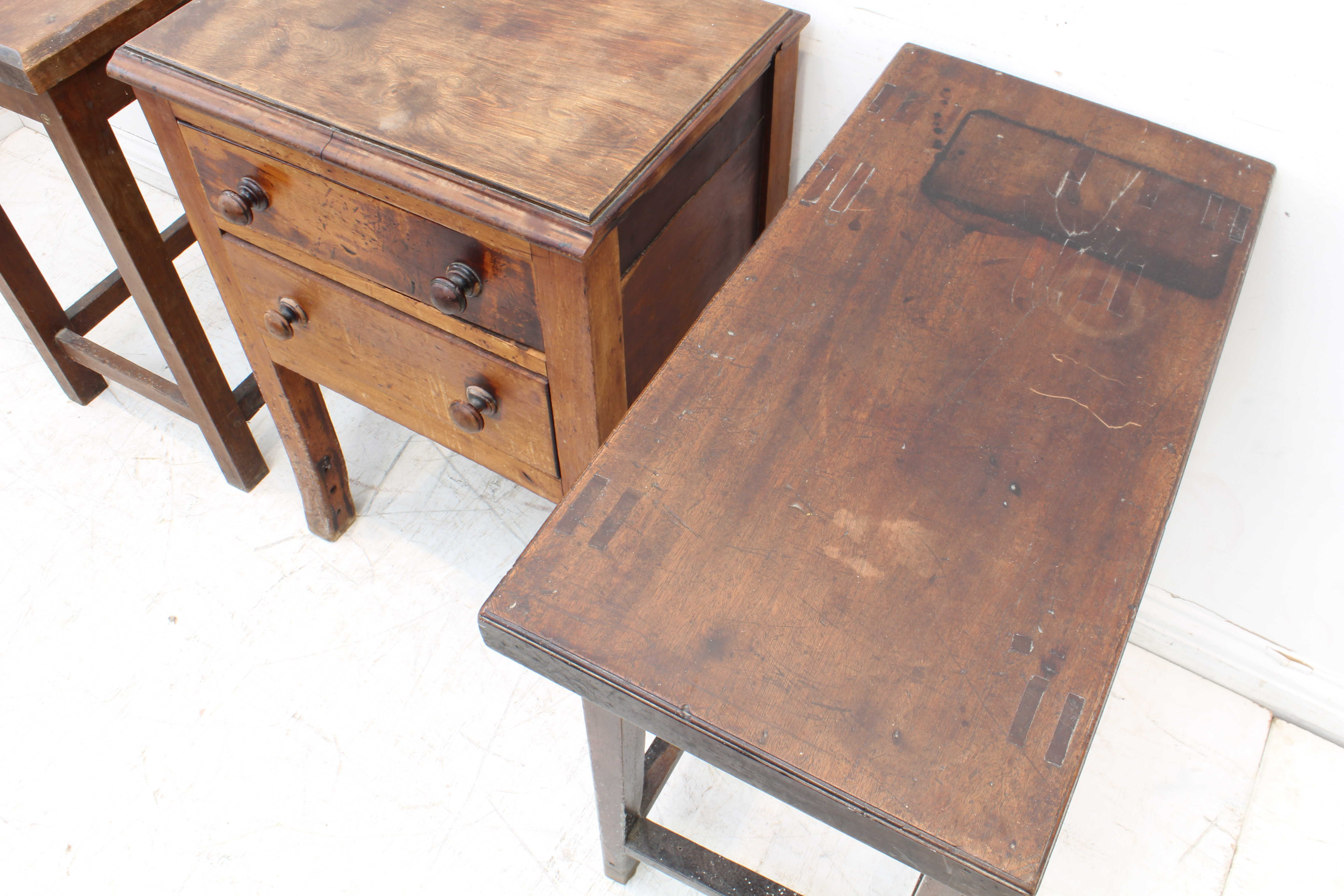 A group of three: - an early 19th century George III period mahogany topped rectangular occasional - Image 3 of 3
